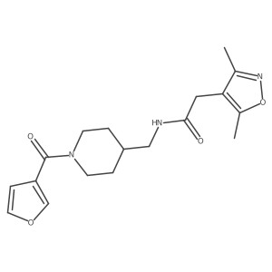 2-(3,5-dimethylisoxazol-4-yl)-N-((1-(furan-3-carbonyl)piperidin-4-yl)methyl)acetamide结构式