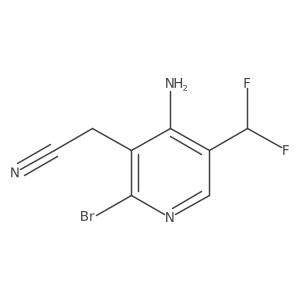 2-(4-Amino-2-bromo-5-(difluoromethyl)pyridin-3-yl)acetonitrile结构式