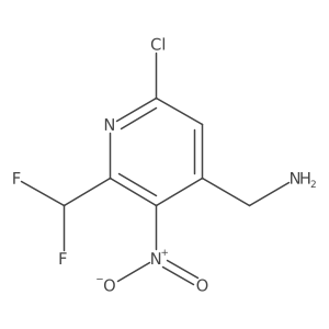 (6-Chloro-2-(difluoromethyl)-3-nitropyridin-4-yl)methanamine结构式