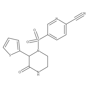 5-{[3-Oxo-2-(thiophen-2-yl)piperazin-1-yl]sulfonyl}pyridine-2-carbonitrile结构式