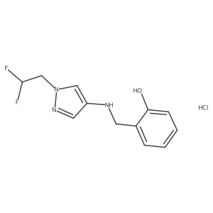 2-[[[1-(2,2-Difluoroethyl)pyrazol-4-yl]amino]methyl]phenol;hydrochloride结构式