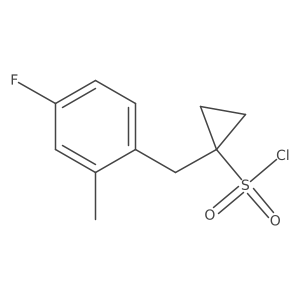 1-[(4-Fluoro-2-methylphenyl)methyl]cyclopropane-1-sulfonyl chloride Structure