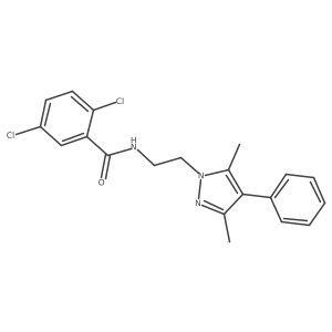 2,5-dichloro-N-(2-(3,5-dimethyl-4-phenyl-1H-pyrazol-1-yl)ethyl)benzamide Structure