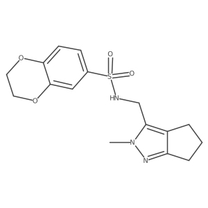 N-((2-methyl-2,4,5,6-tetrahydrocyclopenta[c]pyrazol-3-yl)methyl)-2,3-dihydrobenzo[b][1,4]dioxine-6-sulfonamide Structure