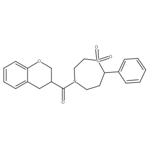 Chroman-3-yl(1,1-dioxido-7-phenyl-1,4-thiazepan-4-yl)methanone结构式