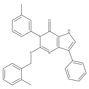 2-((2-methylbenzyl)thio)-7-phenyl-3-(m-tolyl)-3H-pyrrolo[3,2-d]pyrimidin-4(5H)-one Structure