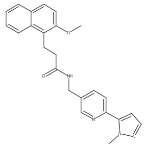 3-(2-methoxynaphthalen-1-yl)-N-{[6-(1-methyl-1H-pyrazol-5-yl)pyridin-3-yl]methyl}propanamide结构式