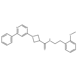 N-(2-methoxyphenethyl)-1-(6-phenylpyrimidin-4-yl)azetidine-3-carboxamide结构式