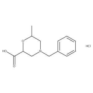 4-Benzyl-6-methylmorpholine-2-carboxylic acid hydrochloride结构式