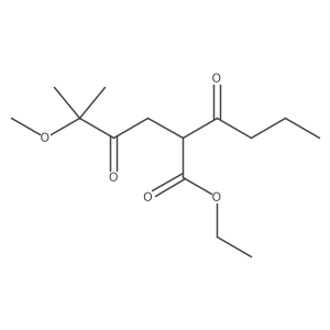Ethyl 2-butanoyl-5-methoxy-5-methyl-4-oxohexanoate结构式