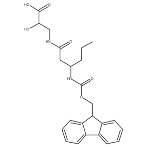 (2S)-3-[(3S)-3-({[(9H-fluoren-9-yl)methoxy]carbonyl}amino)hexanamido]-2-hydroxypropanoic acid结构式