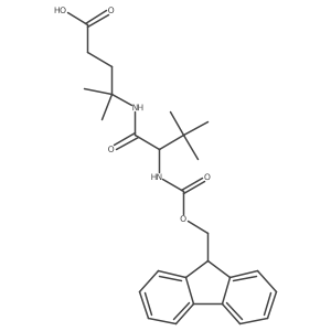 4-[(2R)-2-({[(9H-fluoren-9-yl)methoxy]carbonyl}amino)-3,3-dimethylbutanamido]-4-methylpentanoic acid Structure