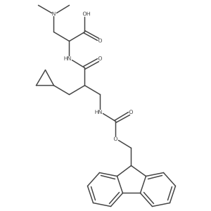 2-[2-(cyclopropylmethyl)-3-({[(9H-fluoren-9-yl)methoxy]carbonyl}amino)propanamido]-3-(dimethylamino)propanoic acid Structure