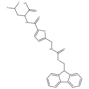 2-({5-[({[(9H-fluoren-9-yl)methoxy]carbonyl}amino)methyl]furan-2-yl}formamido)-4,4-difluorobutanoic acid结构式