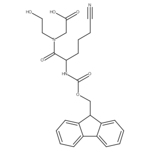 2-[5-cyano-2-({[(9H-fluoren-9-yl)methoxy]carbonyl}amino)-N-(2-hydroxyethyl)pentanamido]acetic acid结构式