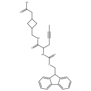 2-(3-{[2-({[(9H-fluoren-9-yl)methoxy]carbonyl}amino)hex-4-ynamido]methyl}cyclobutyl)acetic acid Structure