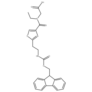 2-(N-ethyl-1-{2-[2-({[(9H-fluoren-9-yl)methoxy]carbonyl}amino)ethyl]-1,3-thiazol-4-yl}formamido)acetic acid结构式