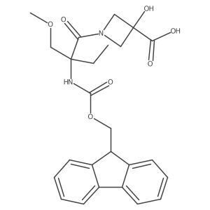 1-[2-({[(9H-fluoren-9-yl)methoxy]carbonyl}amino)-2-(methoxymethyl)butanoyl]-3-hydroxyazetidine-3-carboxylic acid Structure