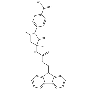 4-[2-({[(9H-fluoren-9-yl)methoxy]carbonyl}amino)-2-methylpentanamido]benzoic acid结构式