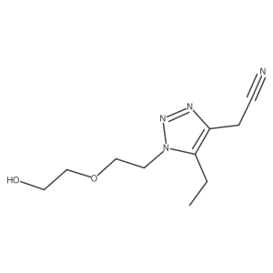 2-{5-ethyl-1-[2-(2-hydroxyethoxy)ethyl]-1H-1,2,3-triazol-4-yl}acetonitrile结构式