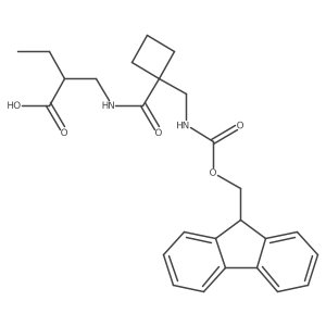 2-[({1-[({[(9H-fluoren-9-yl)methoxy]carbonyl}amino)methyl]cyclobutyl}formamido)methyl]butanoic acid结构式