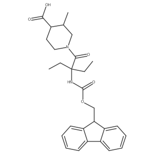 1-[2-ethyl-2-({[(9H-fluoren-9-yl)methoxy]carbonyl}amino)butanoyl]-3-methylpiperidine-4-carboxylic acid Structure