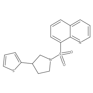 8-((3-(Thiophen-2-yl)pyrrolidin-1-yl)sulfonyl)quinoline Structure