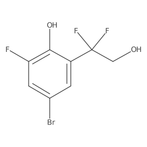 4-Bromo-2-(1,1-difluoro-2-hydroxyethyl)-6-fluorophenol结构式