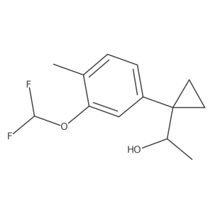 1-{1-[3-(Difluoromethoxy)-4-methylphenyl]cyclopropyl}ethan-1-ol Structure