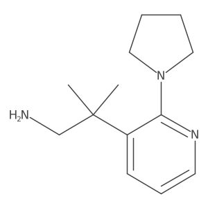 2-Methyl-2-[2-(pyrrolidin-1-yl)pyridin-3-yl]propan-1-amine结构式