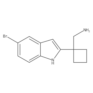 [1-(5-bromo-1H-indol-2-yl)cyclobutyl]methanamine结构式