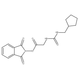 1,3-dioxo-2,3-dihydro-1H-isoindol-2-yl 2-{[(cyclopentylmethyl)carbamoyl]amino}acetate结构式