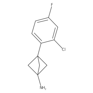 3-(2-Chloro-4-fluorophenyl)bicyclo[1.1.1]pentan-1-amine结构式
