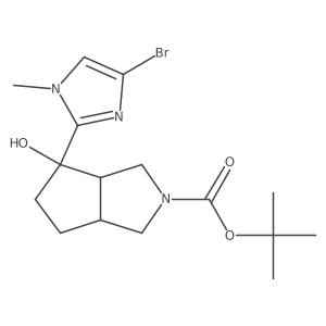 tert-butyl 4-(4-bromo-1-methyl-1H-imidazol-2-yl)-4-hydroxy-octahydrocyclopenta[c]pyrrole-2-carboxylate Structure