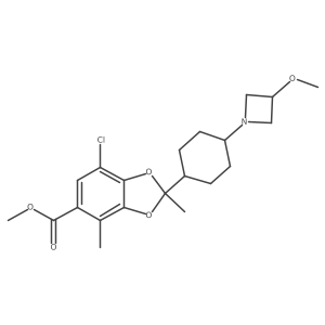 Methyl 7-Chloro-2-[4-(3-methoxyazetidin-1-yl)cyclohexyl]-2,4-dimethylbenzo[d][1,3]dioxole-5-carboxylate Structure