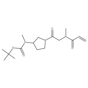 tert-butyl N-methyl-N-{1-[2-(N-methylprop-2-enamido)acetyl]pyrrolidin-3-yl}carbamate结构式