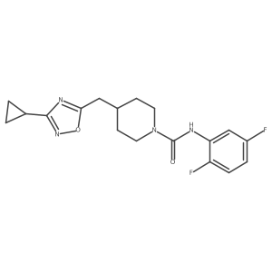 4-[(3-cyclopropyl-1,2,4-oxadiazol-5-yl)methyl]-N-(2,5-difluorophenyl)piperidine-1-carboxamide结构式
