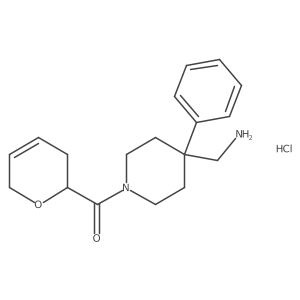 1-[1-(3,6-dihydro-2H-pyran-2-carbonyl)-4-phenylpiperidin-4-yl]methanamine hydrochloride Structure