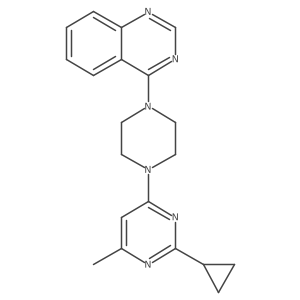 4-[4-(2-Cyclopropyl-6-methylpyrimidin-4-yl)piperazin-1-yl]quinazoline结构式