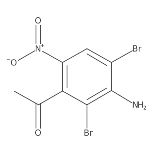 CC(=O)c1c([N+](=O)[O-])cc(Br)c(N)c1Br结构式