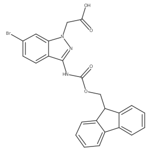 2-[6-bromo-3-({[(9H-fluoren-9-yl)methoxy]carbonyl}amino)-1H-indazol-1-yl]acetic acid结构式