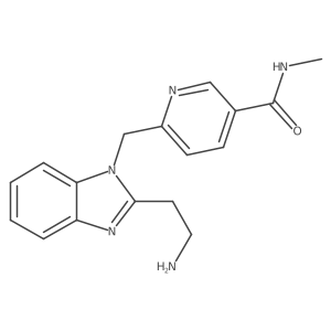6-{[2-(2-aminoethyl)-1H-1,3-benzodiazol-1-yl]methyl}-N-methylpyridine-3-carboxamide结构式