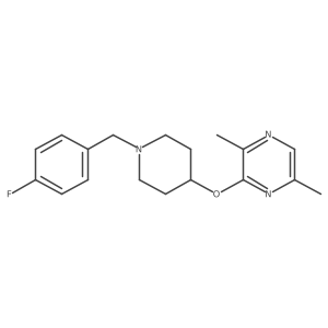 3-({1-[(4-Fluorophenyl)methyl]piperidin-4-yl}oxy)-2,5-dimethylpyrazine Structure