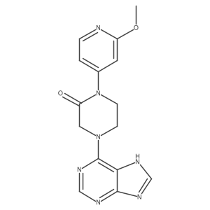 1-(2-methoxypyridin-4-yl)-4-(9H-purin-6-yl)piperazin-2-one结构式