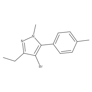 4-bromo-3-ethyl-1-methyl-5-(4-methylphenyl)-1H-pyrazole结构式