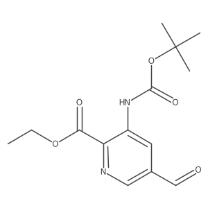 Ethyl 3-((tert-butoxycarbonyl)amino)-5-formylpicolinate Structure