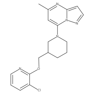 3-Chloro-2-[(1-{5-methylpyrazolo[1,5-a]pyrimidin-7-yl}piperidin-3-yl)methoxy]pyridine结构式