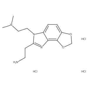2-{10-[2-(Dimethylamino)ethyl]-3,5-dioxa-10,12-diazatricyclo[7.3.0.0,2,6]dodeca-1,6,8,11-tetraen-11-yl}ethan-1-amine trihydrochloride结构式
