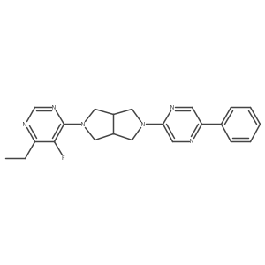 4-Ethyl-5-fluoro-6-[5-(5-phenylpyrazin-2-yl)-octahydropyrrolo[3,4-c]pyrrol-2-yl]pyrimidine结构式
