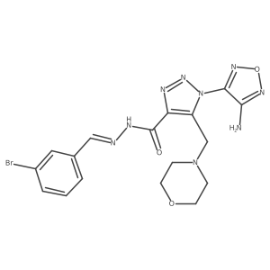 (E)-1-(4-amino-1,2,5-oxadiazol-3-yl)-N'-(3-bromobenzylidene)-5-(morpholinomethyl)-1H-1,2,3-triazole-4-carbohydrazide Structure